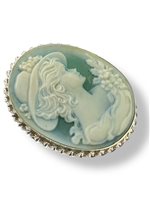 Brooch Mandile 1922 Woman Cammei  in Silver 2MSPC6 - 2MSPC6